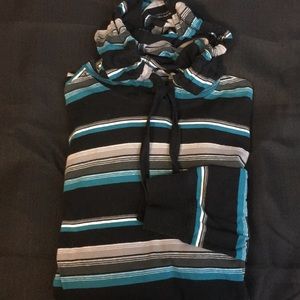 Striped longsleeve hooded shirt